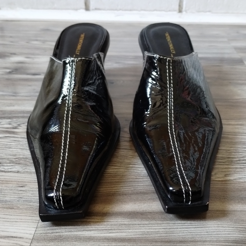 INTENTIONALLY BLANK Lala Mule Black Patent Leather Women's Size 9 - Picture 3 of 6